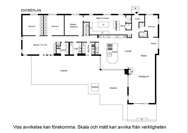 Planritning entré plan redigerad text